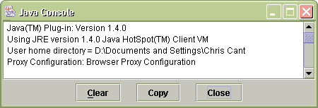 Sun Java JM: Java Console